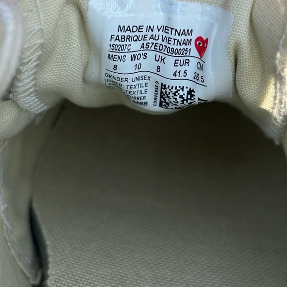 CdG PLAY x Converse Women's Chuck Taylor All Star Peek-A-Boo Low-Top Sneakers - Picture 6 of 6